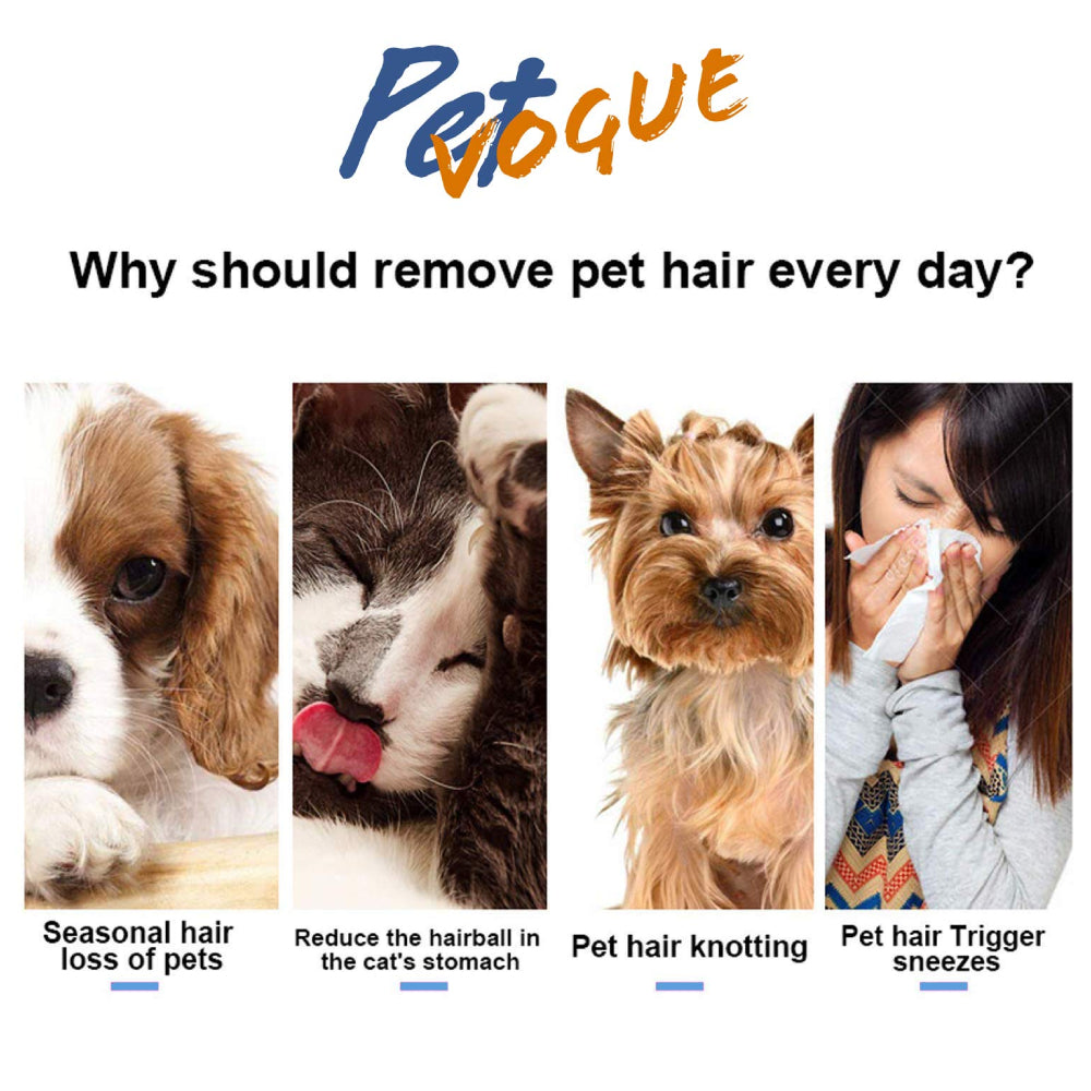 PetVogue Dog Cat Brush Pet Soft Brush for Shedding Removes Loose Undercoat,Slicker Brush for Pet Massage-Self Cleaning
