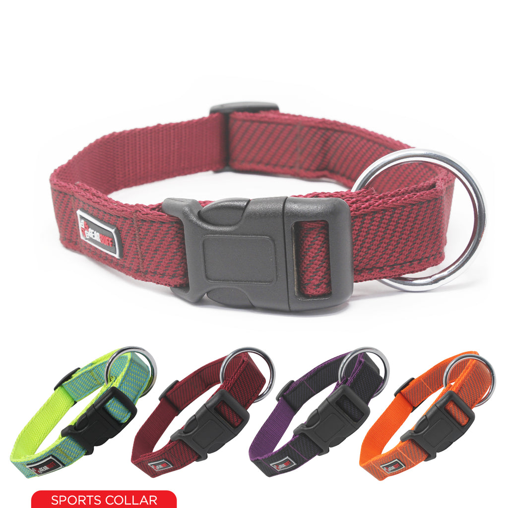 GEARBUFF Sports Collar for Dogs, Maroon & Black