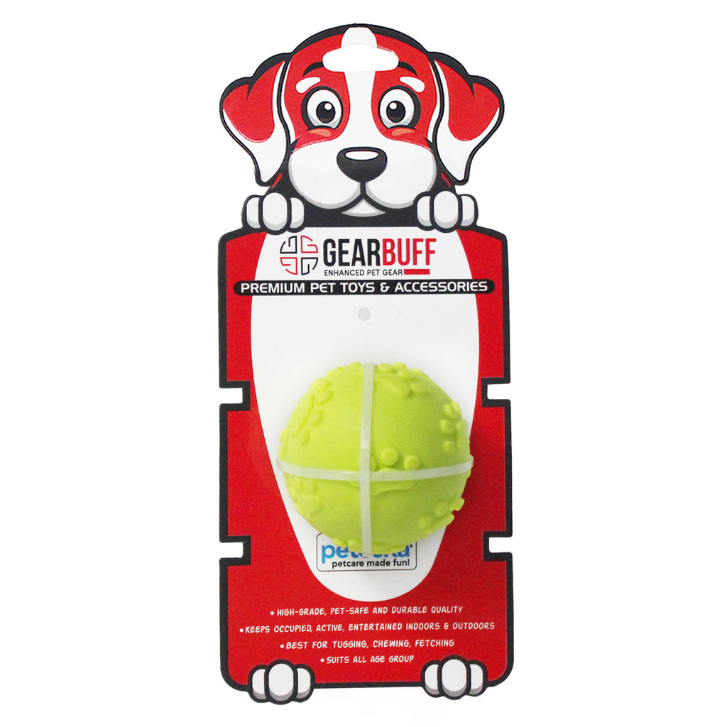 Gearbuff GO Fetch! Squeaky Rubber Ball Toy, Small