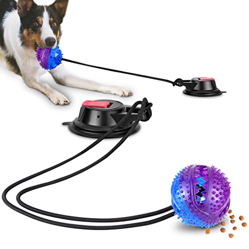 Suction Cup Dog Toy - Tug Toy for Dogs - Puppy Teething Chew Toys -  Improves Pet's Dental Health and IQ - Relieves Pet Anxiety - Strong Suction  for Aggressive Dogs 