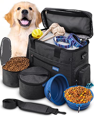 Dog travel bag for supplies from Lucky Tail. Includes Pet Travel Bag O