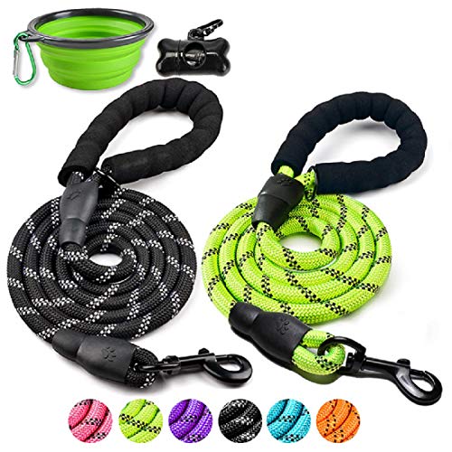 DOYOO 2 Pack Dog Leash 6 FT Thick Durable Nylon Rope - Comfortable Pad –  PETOLY