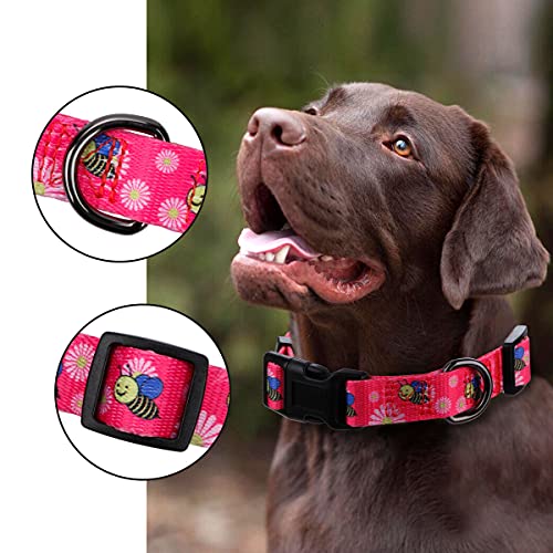 Dog Collar for Small-Medium-Large Dogs Floral Pattern for Girl Boy Dogs  Large