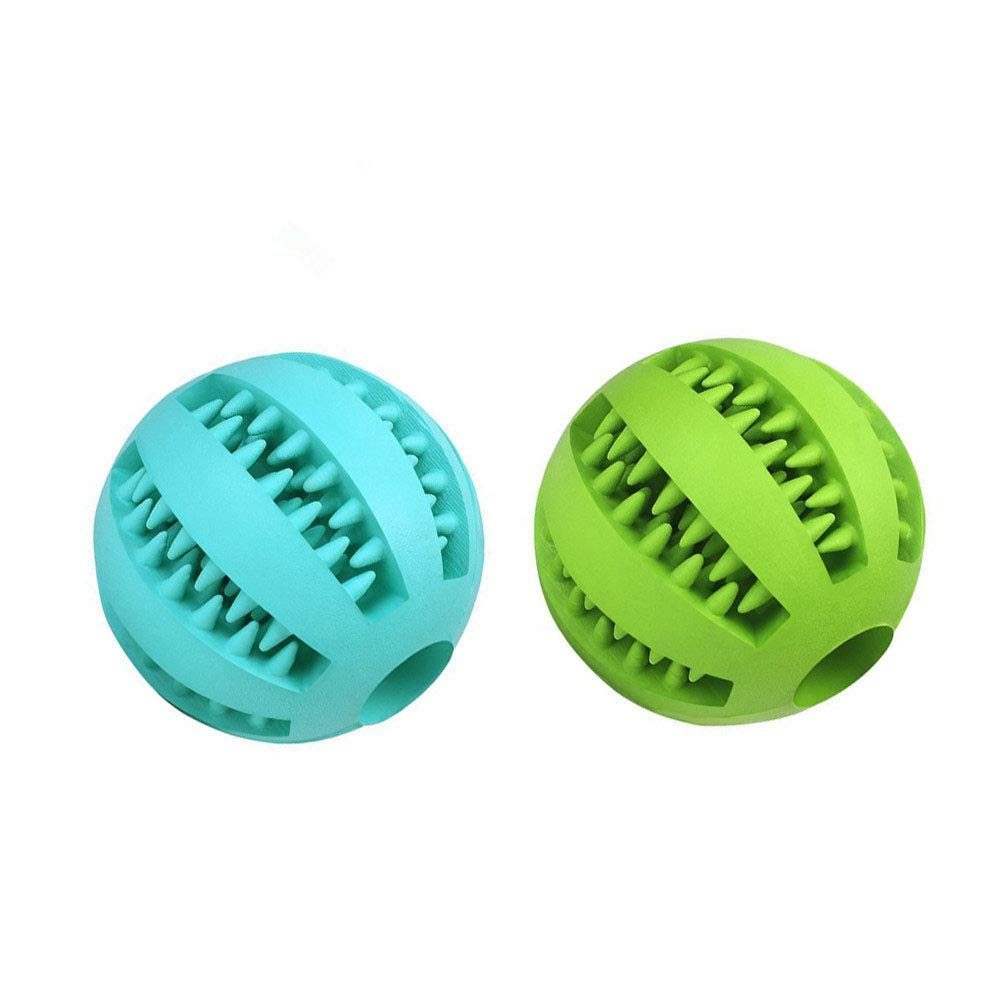 Bojafa 2Pack Best Dog Teething Toys Balls Durable Dog IQ Puzzle