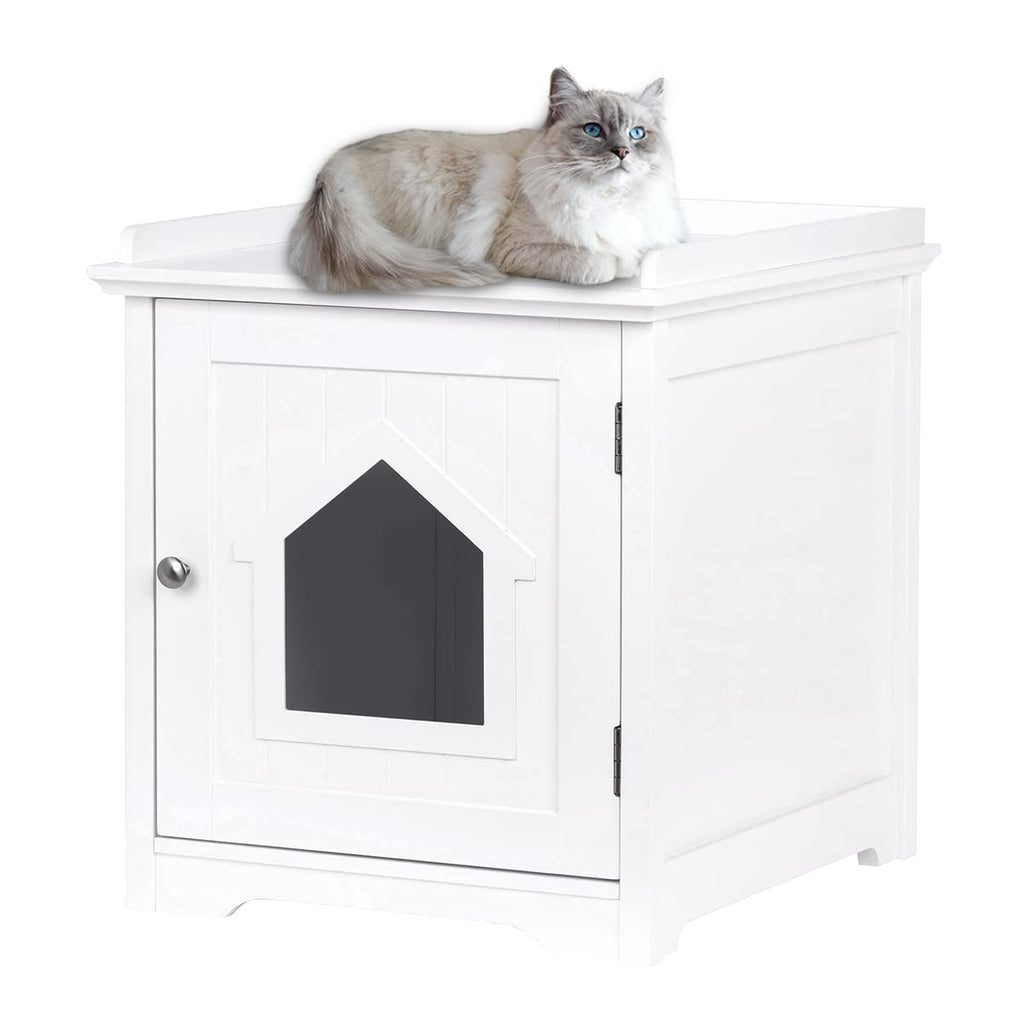 Amazon.com: TaoHFE Litter Box Enclosure Cat Litter Box Furniture Hidden  with Cat Scratch Pad Decorative Farmhouse Wooden Cat Box Furniture Litter  Box Cabinet,Oak : Pet Supplies