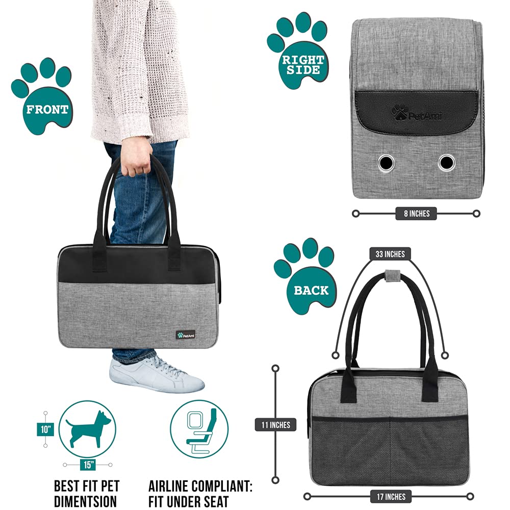 Amazon.com : BETOP HOUSE Fashion Dog Purse Carrier for Small Dogs and Cats  with 2 Large Pockets PU Leather Pet Carrier Cat Carrier TSA Airline  Approved Puppy Kitten Purse Carrier for Travel