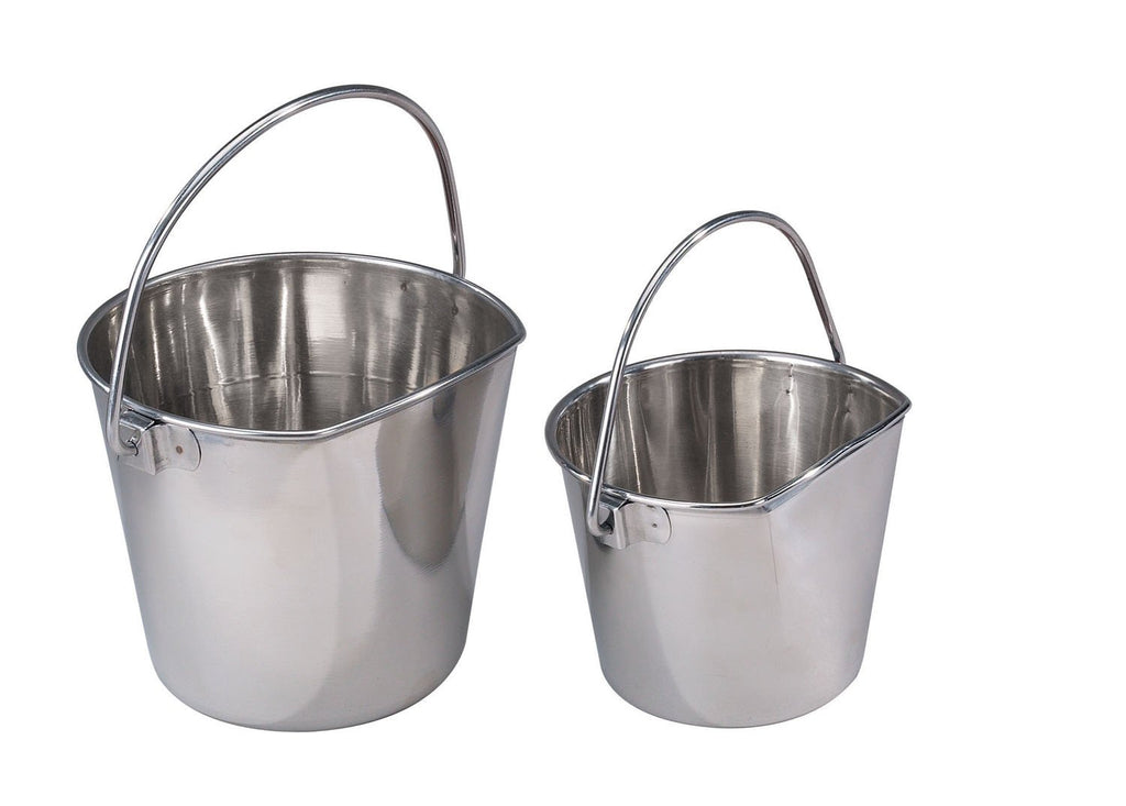 ProSelect Stainless Steel Flat Sided Pails - Durable Pails for Fences, Cages, Crates, Or Kennels - 5, 1-Quart