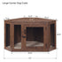 unipaws Furniture Corner Dog Crate with Cushion, Dog Kennel with Wood and Mesh, Dog House, Pet Crate Indoor Use, Perfect for Limited Room (Large, Walnut)