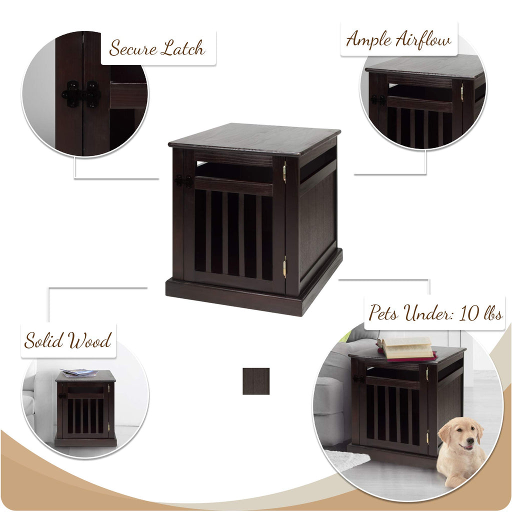 Casual Home Chappy Pet Crate with Wood Slats Espresso PETOLY