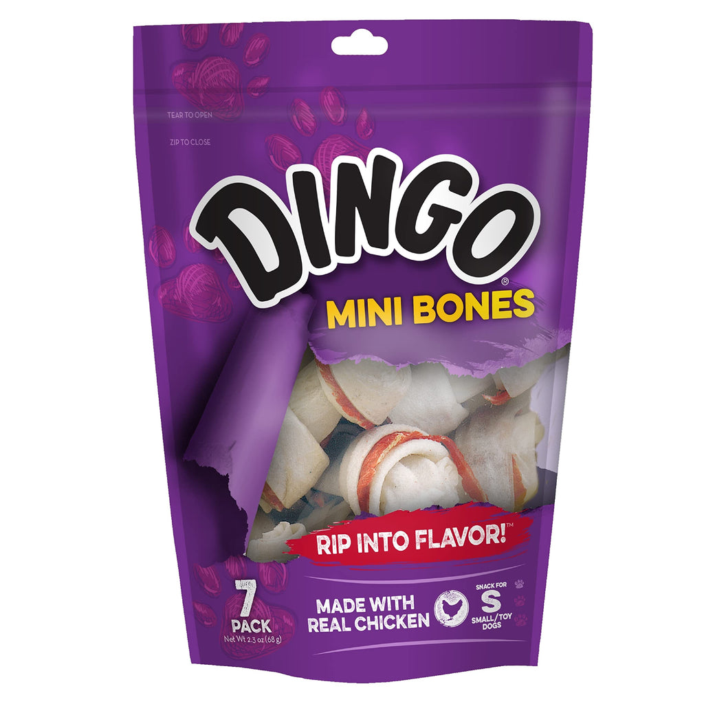 Dingo Knotted Mini 7 Pack White 2.5
