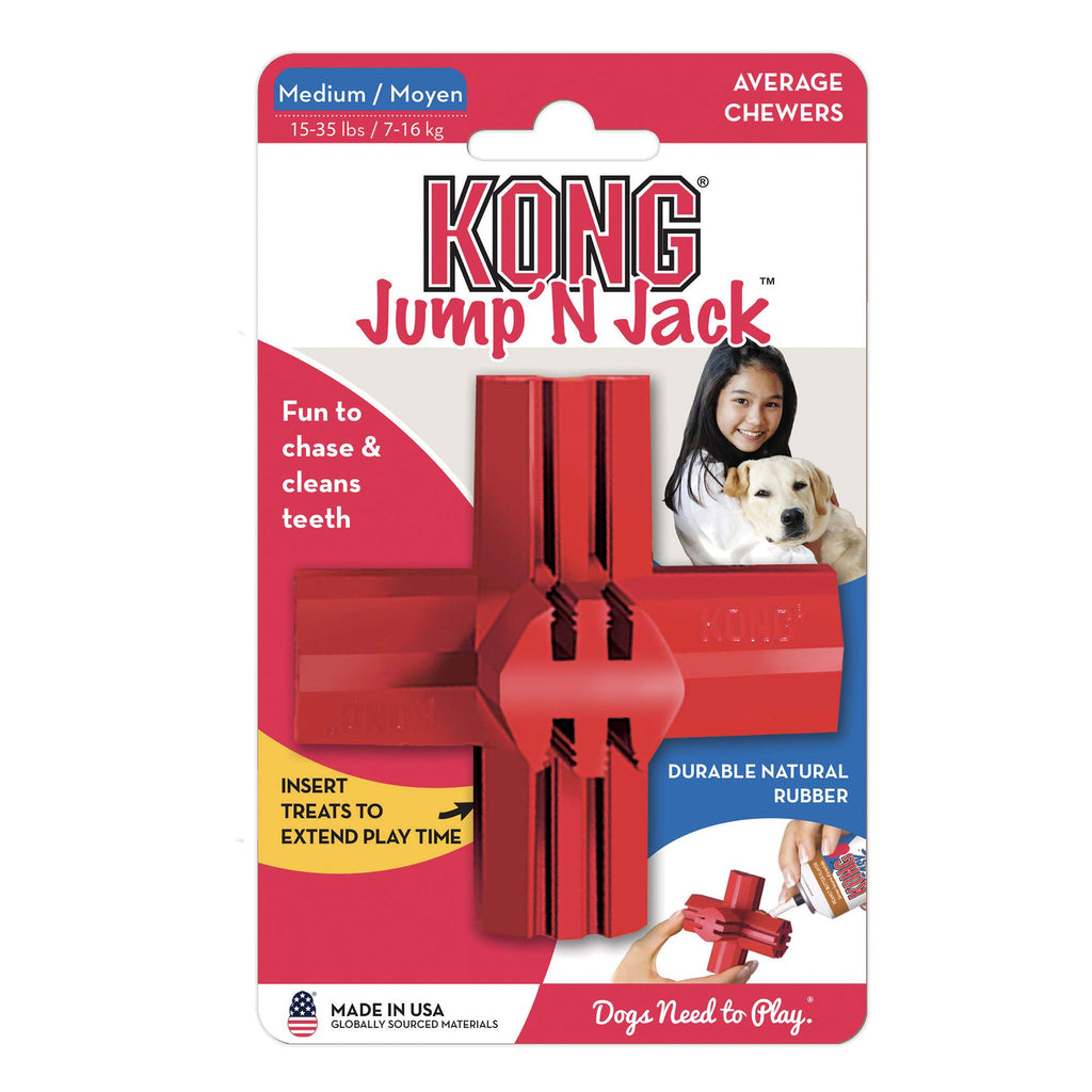 KONG Jump'N Jack Dog Toy Medium Red