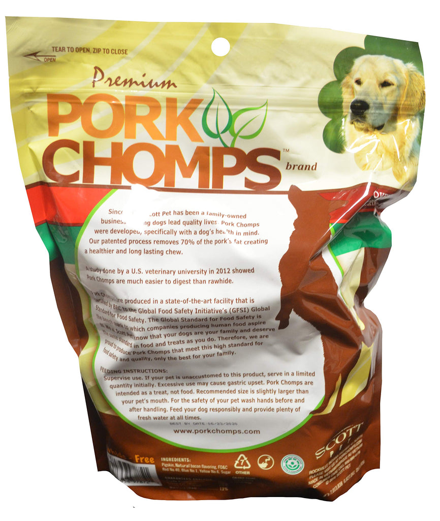 Scott Pet Products Pork Chomps Premium 8 Count Bacon Knotz for Dogs, 7-Inch