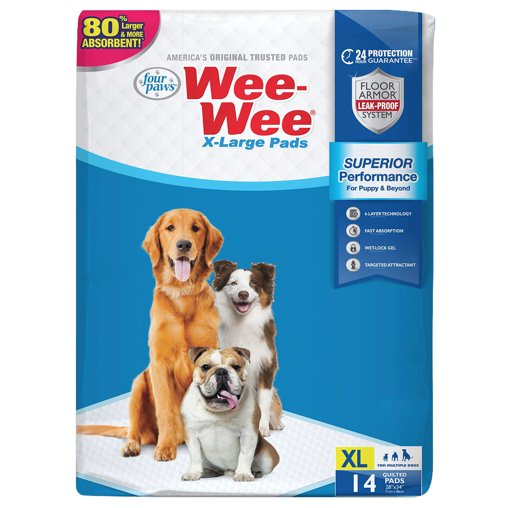 Four Paws Wee-Wee Extra Large Dog Housebreaking Pads 14 Pack