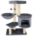 Youpet Fashion Design Cat Tree with Cat Condo Hammock and Two Replacement Hanging Balls,Grey
