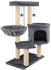 Youpet Fashion Design Cat Tree with Cat Condo Hammock and Two Replacement Hanging Balls,Grey