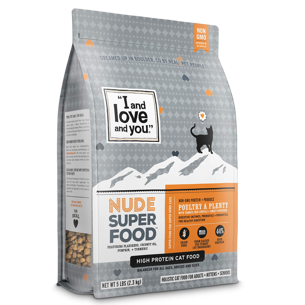 &#039;I and love and you&#039; Nude Food Poultry A Plenty Grain Free Dry Cat Food, 5 LB