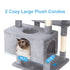 Hey-brother Cat Tree, XL Cozy Cat Tower, 69 Inch Tall Cat Condo with Hammock, Basket, Scratching Posts, 2 Large Cat Caves, 2 Plush Perches, Stable Cat Activity Center, Light Gray MPJ033W