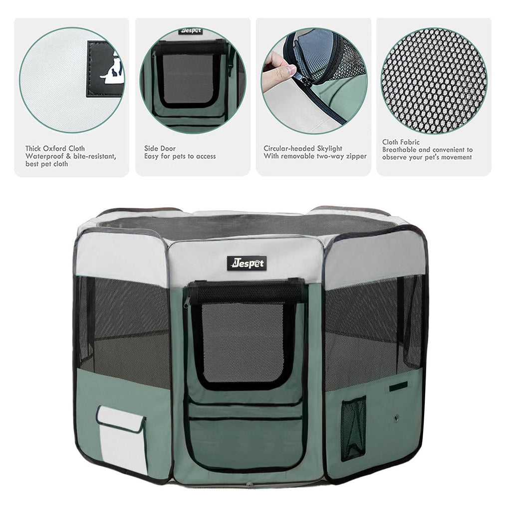 JESPET Portable Foldable Pet Dog Playpens, Soft Exercise Pen Kennel wi –  PETOLY