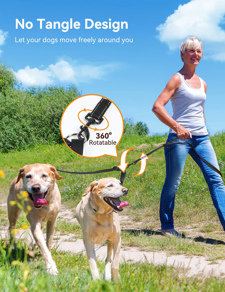 YOUTHINK Double Dog Leash Coupler No Tangle with Pouch Bag, Double Dog –  PETOLY