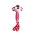 GiGwi Suppa Puppa' Monkey Squeaker inside Plush Dog Toy, Red, Small