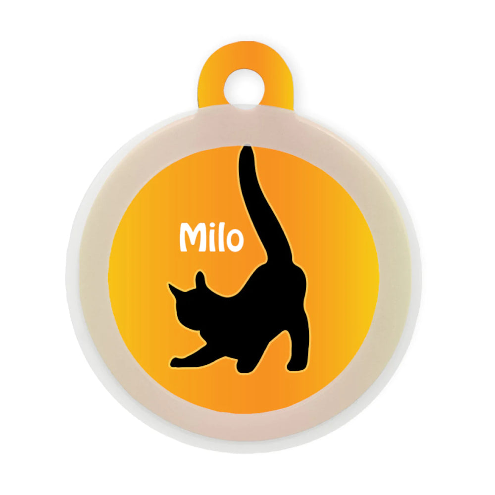 Taggie, Gradient Yellow Cat Tag, Circle