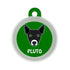 Taggie, Indie Black Ears Up Dog Tag, Circle