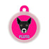 Taggie, Indie Black Ears Up Dog Tag, Circle