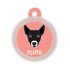 Taggie, Indie Black Ears Up Dog Tag, Circle