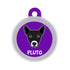 Taggie, Indie Black Ears Up Dog Tag, Circle