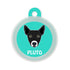 Taggie, Indie Black Ears Up Dog Tag, Circle
