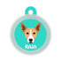 Taggie, Indie BRW Ears Up Dog Tag, Circle