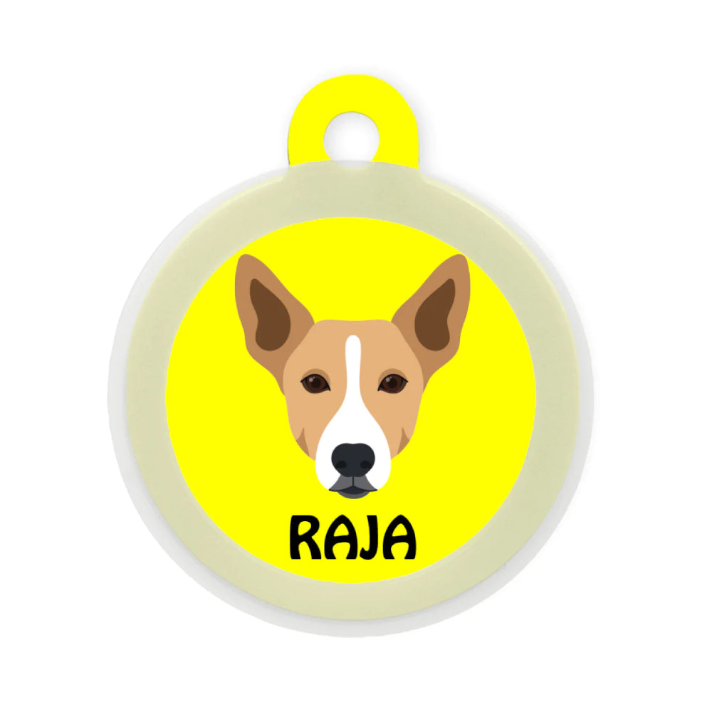 Taggie, Indie BRW Ears Up Dog Tag, Circle