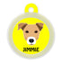 Taggie, Indie Black Ears down Dog Tag, Circle
