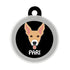 Taggie, Indie Brown Ears Up Dog Tag, Circle