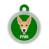 Taggie, Indie Brown Ears Up Dog Tag, Circle