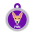 Taggie, Indie Brown Ears Up Dog Tag, Circle