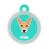Taggie, Indie Brown Ears Up Dog Tag, Circle