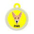 Taggie, Indie Brown Ears Up Dog Tag, Circle