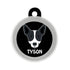 Taggie, Indie B&W Ears Up Dog Tag, Circle
