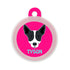 Taggie, Indie B&W Ears Up Dog Tag, Circle
