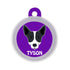 Taggie, Indie B&W Ears Up Dog Tag, Circle