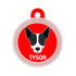 Taggie, Indie B&W Ears Up Dog Tag, Circle