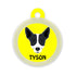 Taggie, Indie B&W Ears Up Dog Tag, Circle