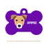 Taggie, Indie Brown Ears Down Dog Tag, Bone