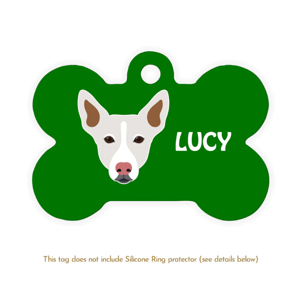Taggie, Indie White Forest Green Dog Tag, Circle