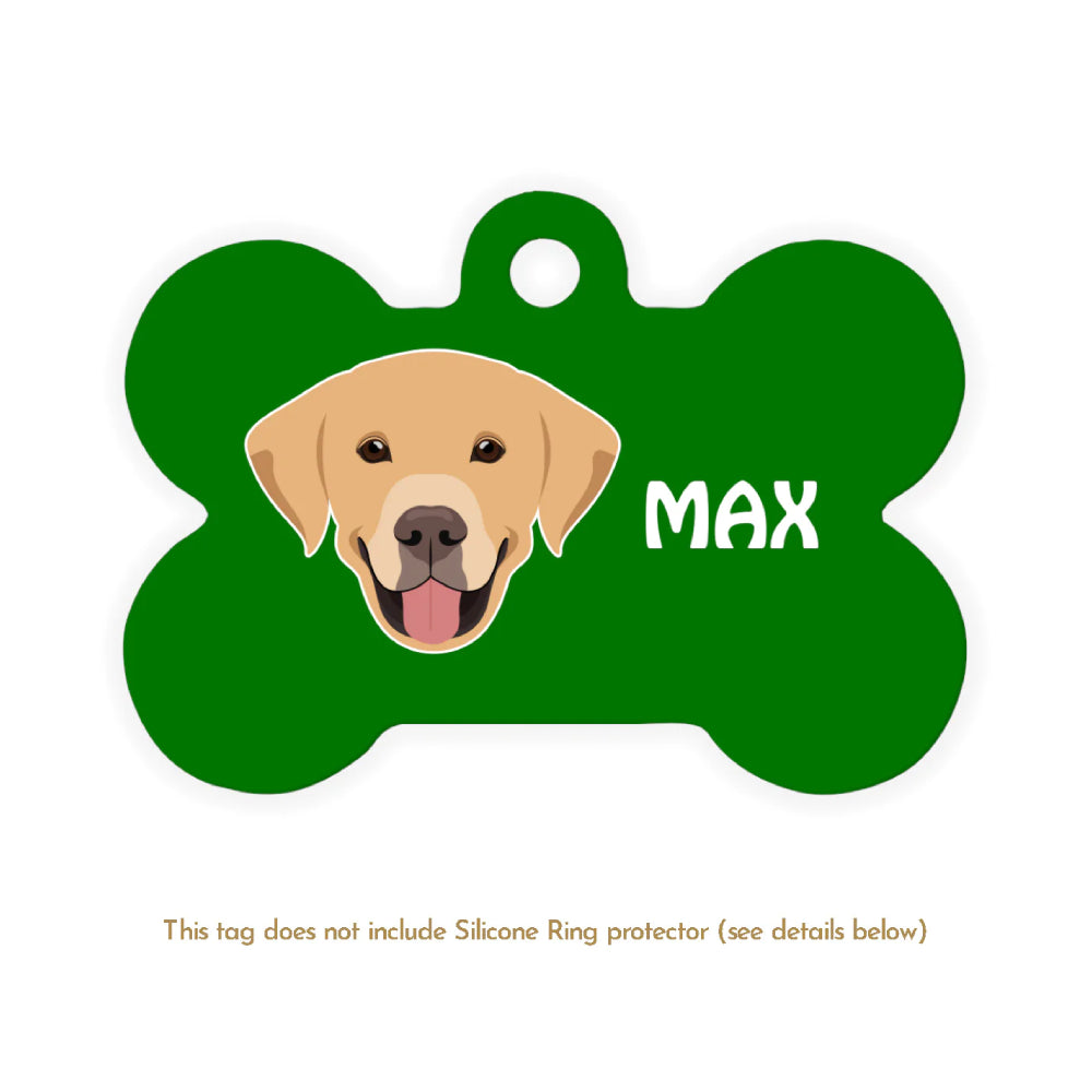Taggie, Labrador (White/Brown) Dog Tag, Bone