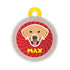 Taggie, Labrador (White/Brown) Dog Tag, Circle