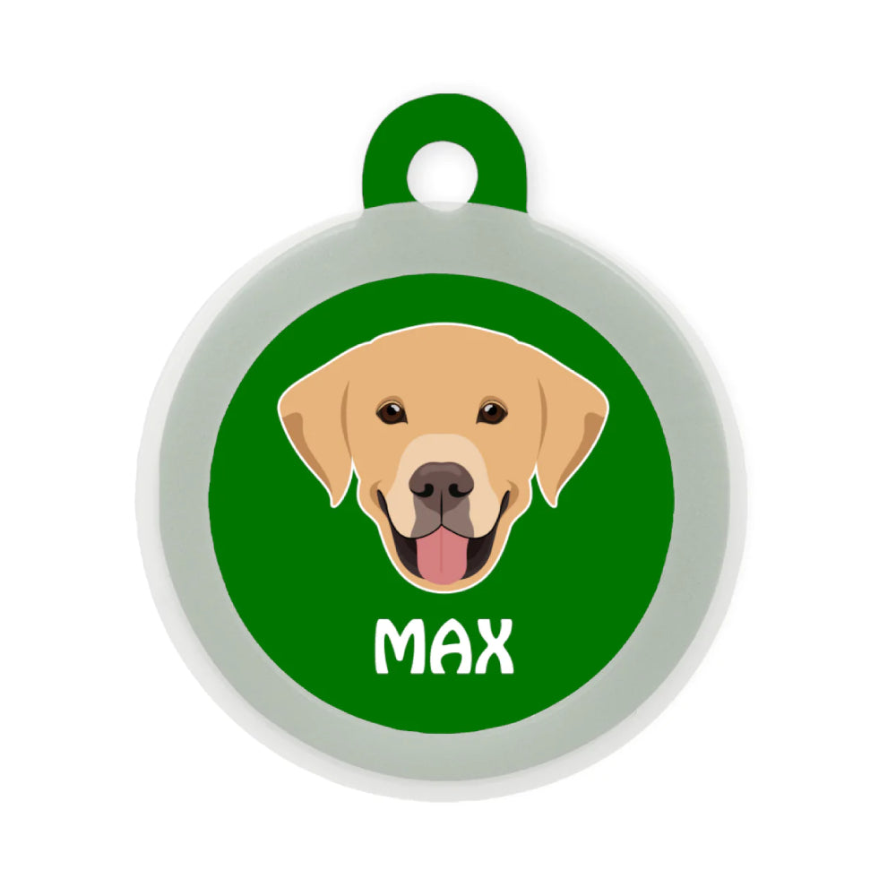 Taggie, Labrador (White/Brown) Dog Tag, Circle
