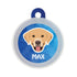 Taggie, Labrador (White/Brown) Dog Tag, Circle