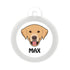 Taggie, Labrador (White/Brown) Dog Tag, Circle